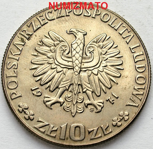 10 zł 1971 r. PRÓBA MN FAO Chleb Dla Świata, dziesięć złotych