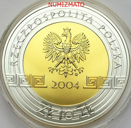 10 zł 2004 r. - Olimpiada Ateny 2004 (platerowana Au)