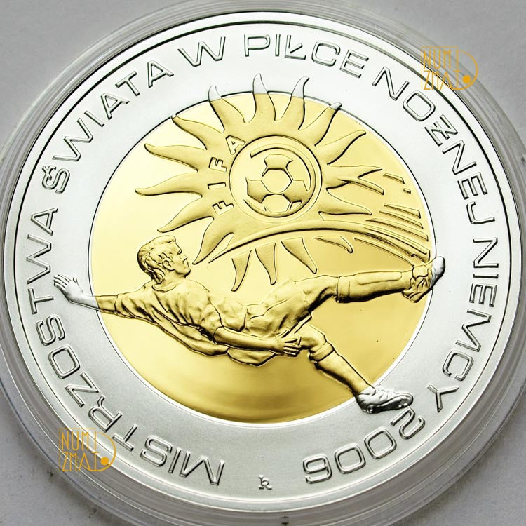 10 zł 2006 r. - Niemcy 2006 (platerowana złotem) - Mistrzostwa Świata w Piłce Nożnej