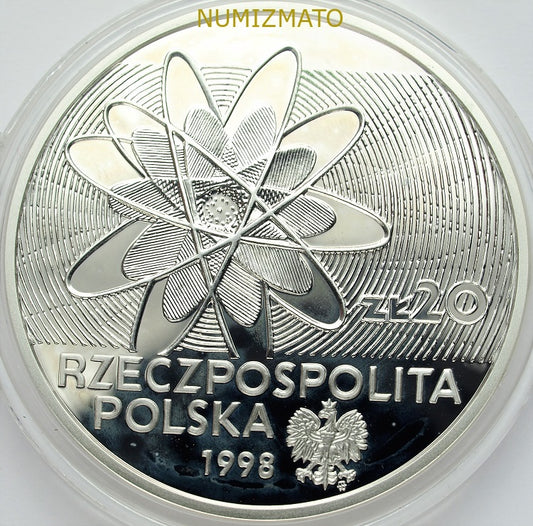 20 zł 1998 r. - 100-lecie odkrycia polonu i radu