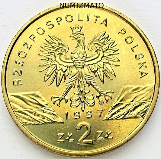 2 zl 1997 r. - Jelonek Rogacz (Lucanus cervus) - Zwierzęta Świata, dwa złote NG