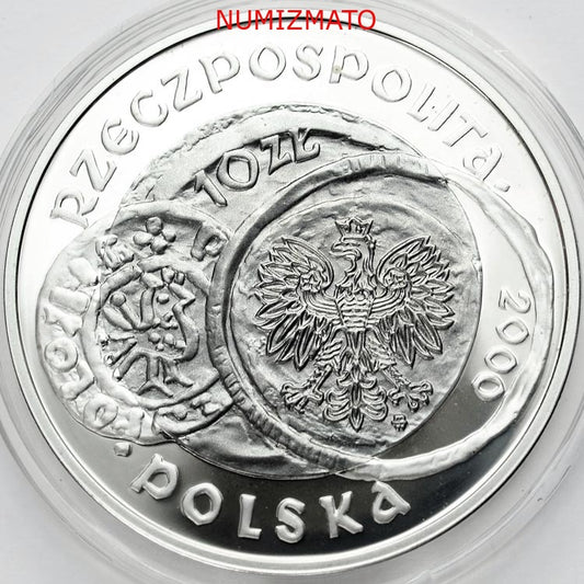 10 zł 2000 r. - 1000-lecie zjazdu w Gnieźnie, Gniezno
