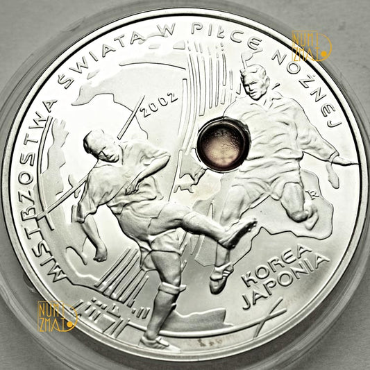 10 zł 2002 r. - Korea - Japonia - bursztyn - Mistrzostwa Świata w Piłce Nożnej 2002