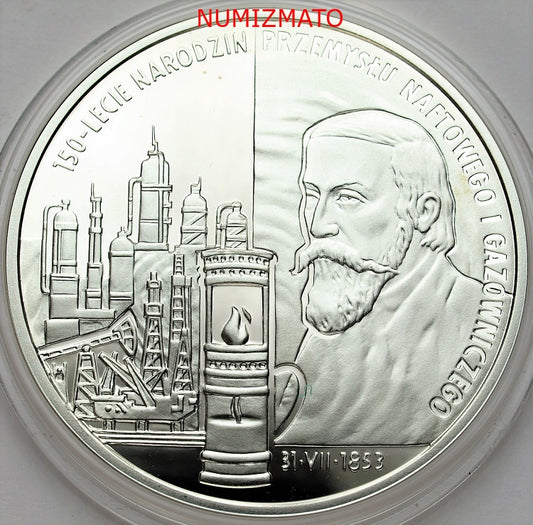 10 zł 2003 r. - 150-lecie narodzin przemysłu naftowego i gazowniczego