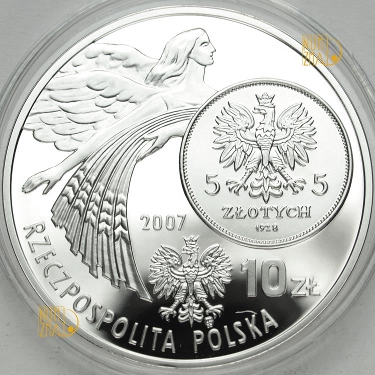 10 zł 2007 r. - 5 zł z 1928 - NIKE - Dzieje złotego