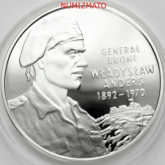 10 zł 2002 r. - Generał broni Władysław Anders