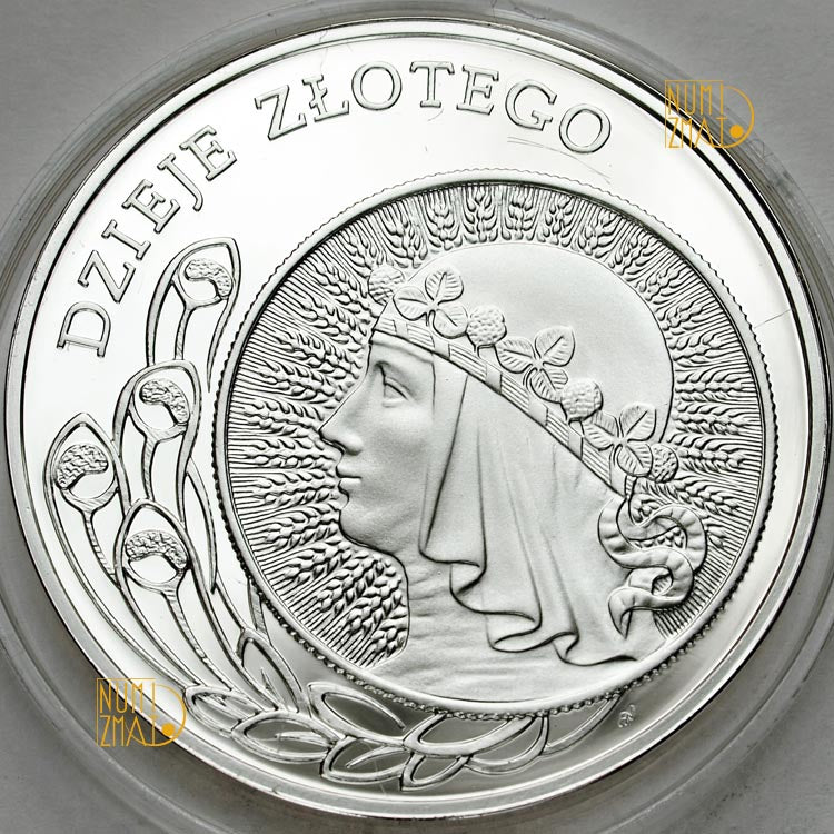 10 zł 2006 r. - 10 zł z 1932 r. Dzieje złotego - Głowa kobiety Polonia Jadwiga