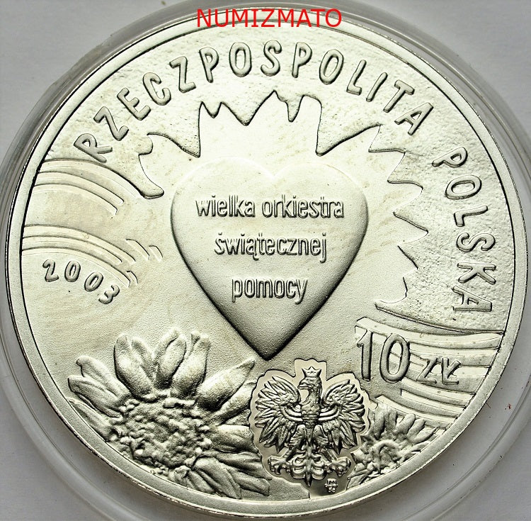 10 zł 2003 r. - WOŚP - 10 lat Wielkiej Orkiestry Świątecznej Pomocy
