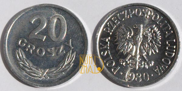 20 gr 1980 r. dwadzieścia groszy