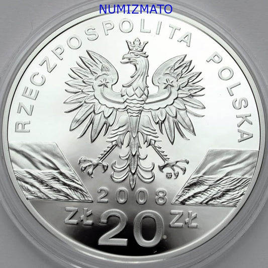 20 zł 2008 r. - Sokół wędrowny - Zwierzęta Świata