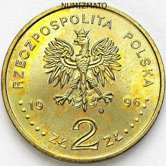 2 zł 1996 r. - Zygmunt II August, dwa złote NG