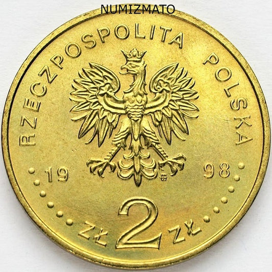 2 zł 1998 r. - Adam Mickiewicz - 200-lecie urodzin, dwa złote NG