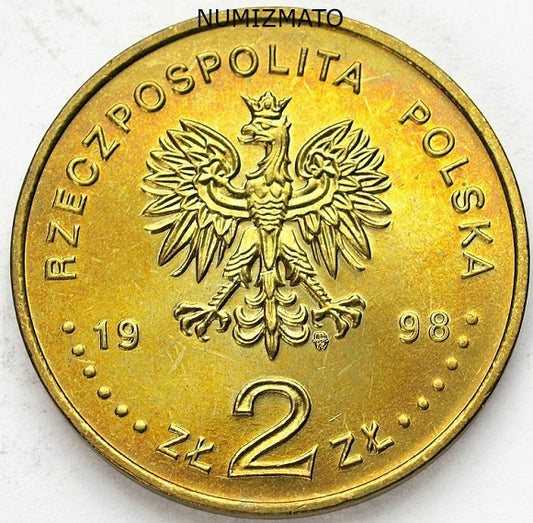 2 zł 1998 r. - Nagano - XVIII Zimowe Igrzyska Olimpijskie, dwa złote NG