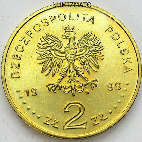 2 zł 1999 r. - Juliusz Słowacki - 150. rocznica śmierci, dwa złote NG