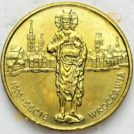 2 zł 2000 r. - Wrocław - 1000-lecie Wrocławia, dwa złote NG