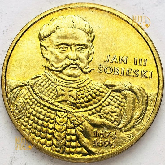 2 zł 2001 r. - Jan III Sobieski - Poczet królów i książąt polskich, dwa złote NG