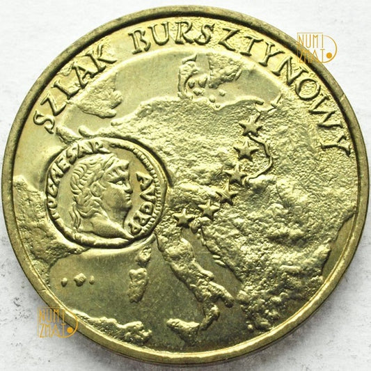 2 zł 2001 r. - Szlak Bursztynowy, dwa złote NG