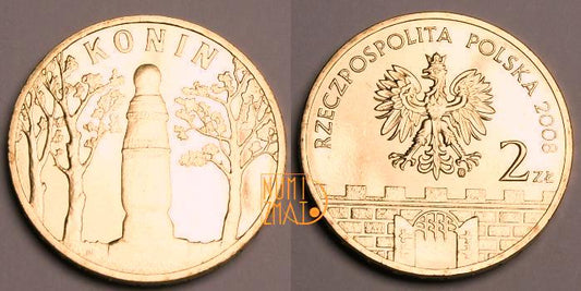 2 zł 2008 r. - Konin, Historyczne miasta w Polsce, dwa złote NG