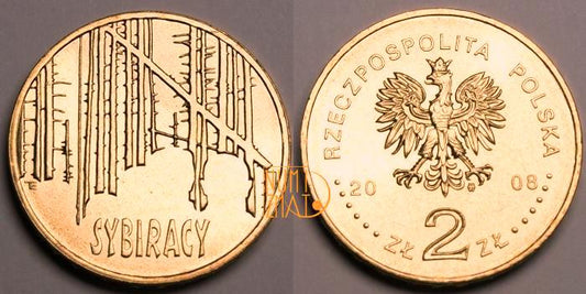 2 zł 2008 r. - Sybiracy, dwa złote NG