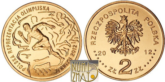 2 zł 2012 r. - Polska Reprezentacja Olimpijska Londyn 2012, dwa złote NG