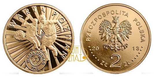 2 zł 2013 r. - Warta Poznań - Polskie Kluby Piłkarskie, dwa złote NG