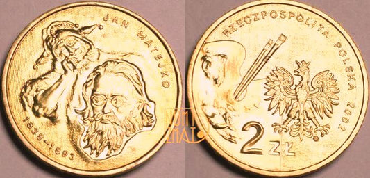 2 zł 2002 r. - Jan Matejko - Polscy Malarze XIX/XX Wieku, dwa złote NG