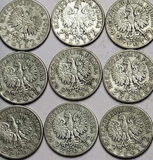 10 x 2 zł 1932-1934 Głowa kobiety SREBRO Zestaw Inwestycyjny LOT Monety bulionowe 1 oz uncja