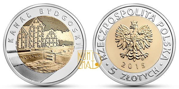 5 zł 2015 r. - Kanał Bydgoski - Odkryj Polskę (3), pięć złotych