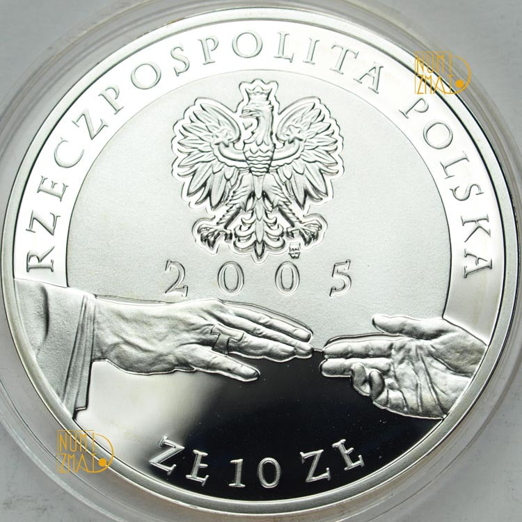 10 zł 2005 r. - Platerowana - Papież Jan Paweł II (1920-2005)
