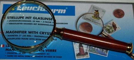 Pozłacana lupa - Leuchtturm 50 mm ROSEWOOD