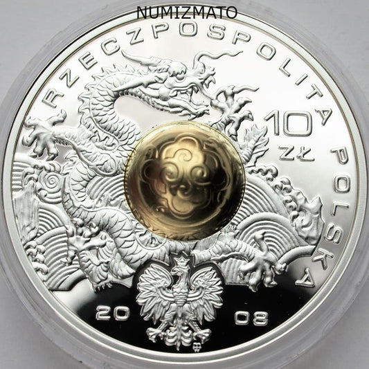 10 zł 2008 r. - Pekin 2008 (kula) - Igrzyska XXIX Olimpiady